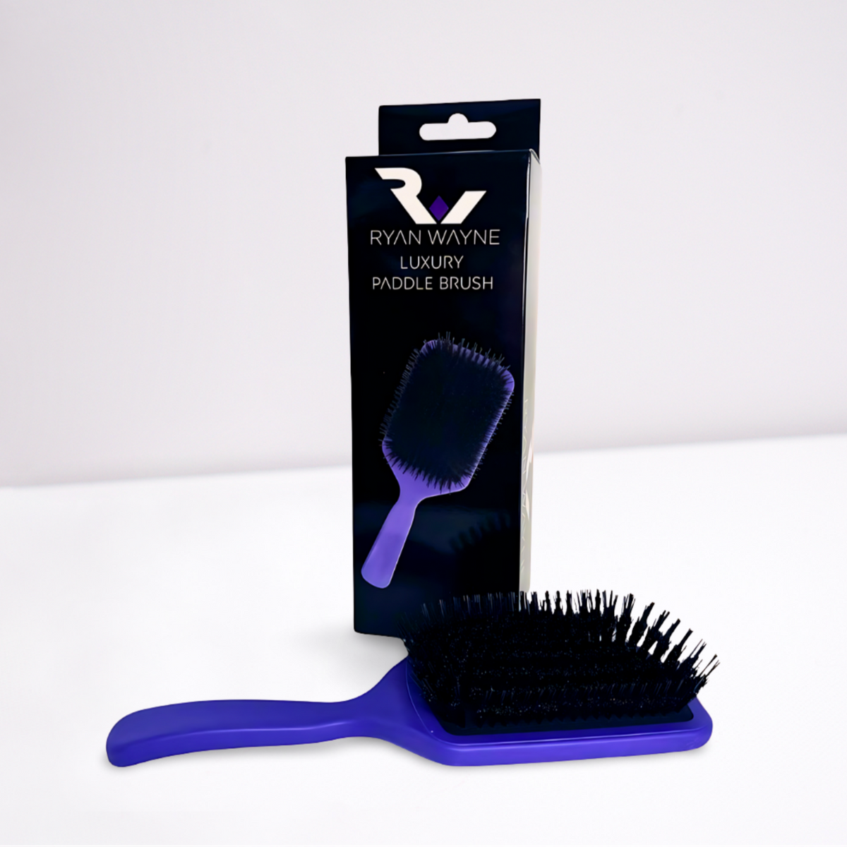 Ryan Wayne Purple Luxury Paddle Brush packaging