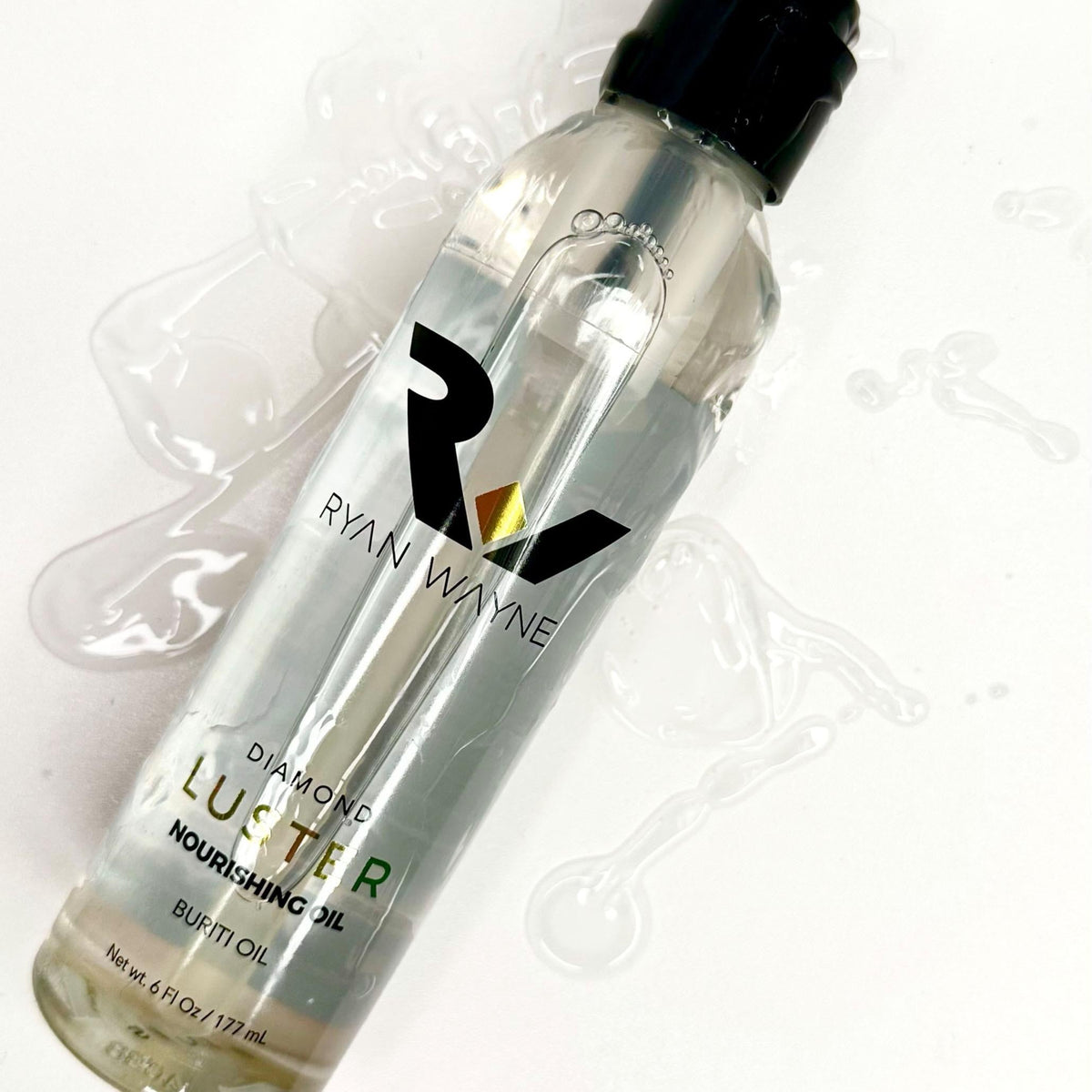 Ryan Wayne Diamond Luster clear oil and pump packaging
