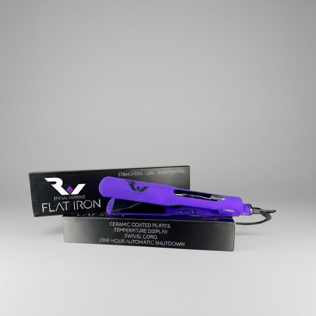 Ryan Wayne purple ceramic flat iron with retail box
