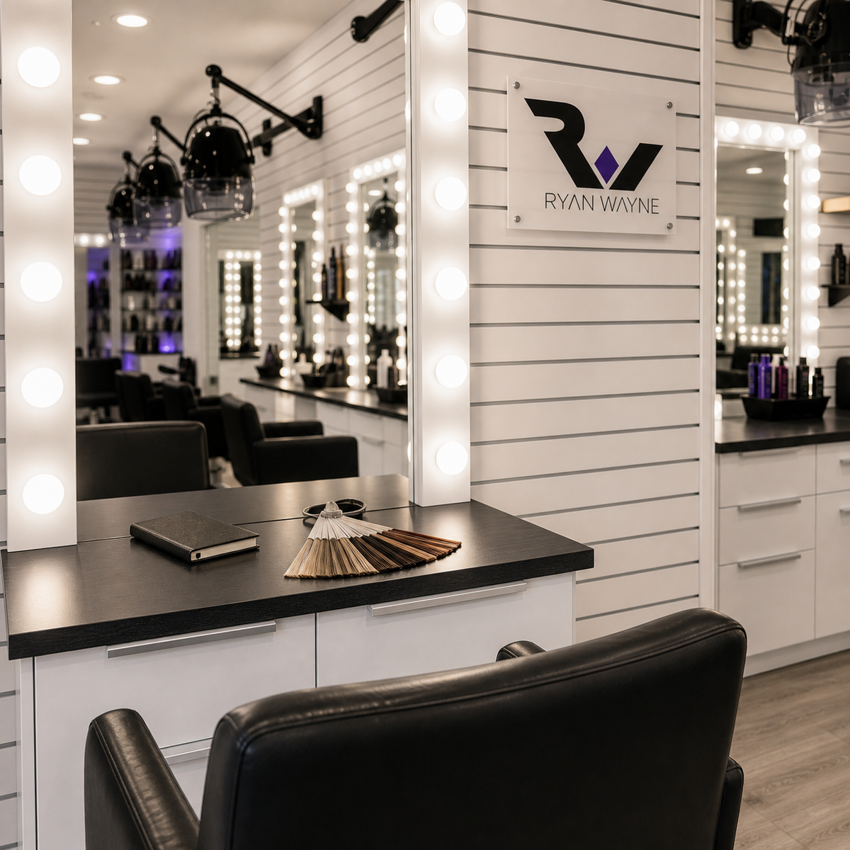 Luxury consultation station inside the Ryan Wayne salon